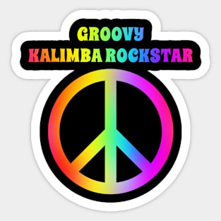 Groovy Kalimba Player Peace Halloween Party Retro Vintage Sticker